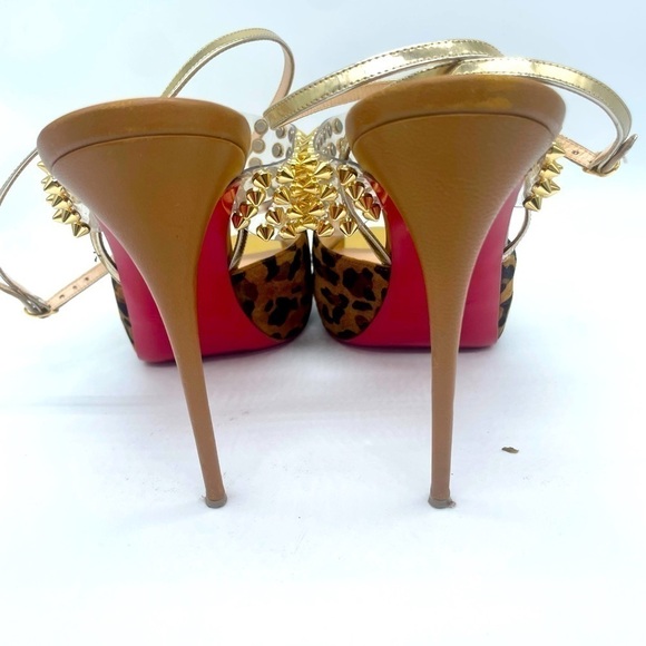 Christian Louboutin Women Christian Louboutin Levita Girl Leopard Print High Heel Sandals EU 40